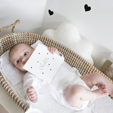 Geboortekaartje | meisje | goudfolie | hartjes
