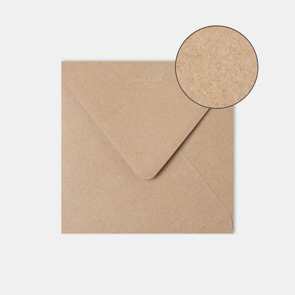 Envelop gerecycled bruin | 14 x 14 cm | studiokuuk