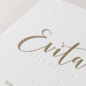 Geboortekaartje Evita | bling goud | letterpers | gouden blaadje