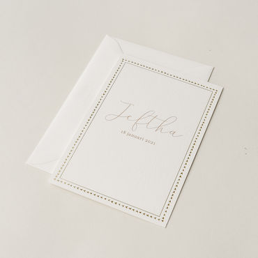 Geboortekaartje Jeftha | jongen | goudfolie | minimalistisch