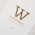Geboortekaartje Waldemar | jongen | houten letter (donker) | winters
