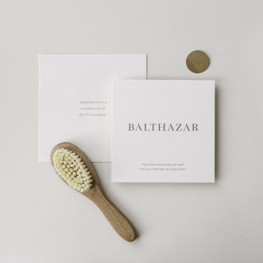 Geboortekaartje Balthazar | blinggoud | wolkjespapier