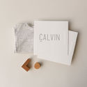 Geboortekaartje Calvin | deftig blauw | letterpers