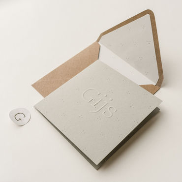 Geboortekaartje Gijs | blinddruk | faalgroen