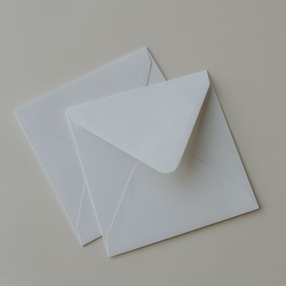 Envelop | glad wit | vierkant | 14 x 14 cm | palm