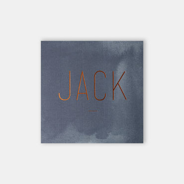 Speciaal geboortekaartje jongen | drie laags papier | strak, watercolor | koperfolie glimmend | voorkant