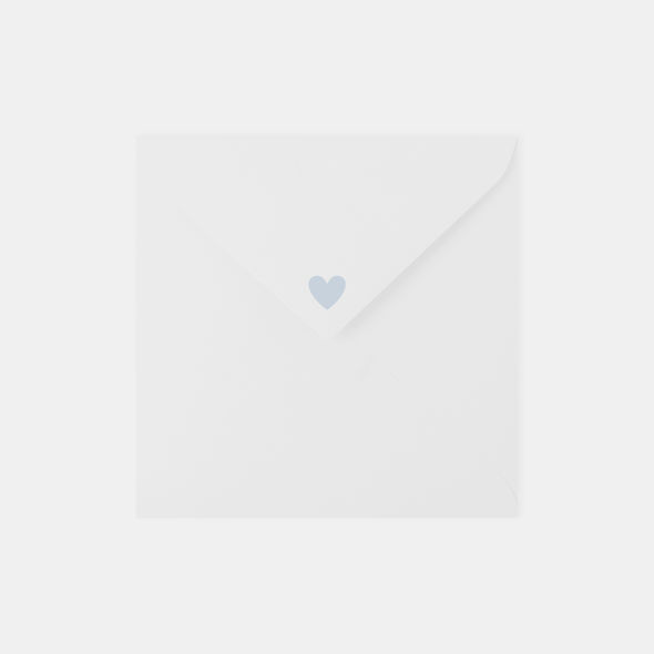 Speciale envelop bij geboortekaartje | hart | oudblauw