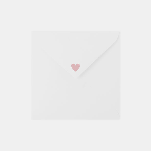 Speciale envelop bij geboortekaartje | hart | oudroze
