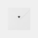 Speciale envelop bij geboortekaartje | hart | zwart